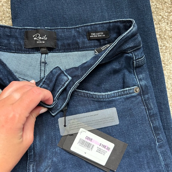 Rails Getty High Rise Wide Leg Dark Wash Jeans - Picture 2 of 4